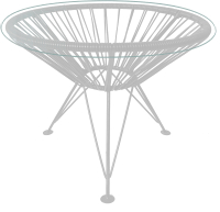 Стол садовый M-Group Ракушка со стеклом / 19140100 (белый с ротангом) - 