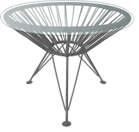 Стол садовый M-Group Ракушка со стеклом / 19140300 (серый с ротангом) - 