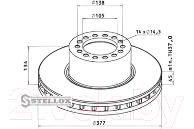 Тормозной диск Stellox 8500727SX