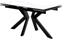 Обеденный стол M-City Кентукки 3 140 / 480M05152 (белый мрамор/черный) - 