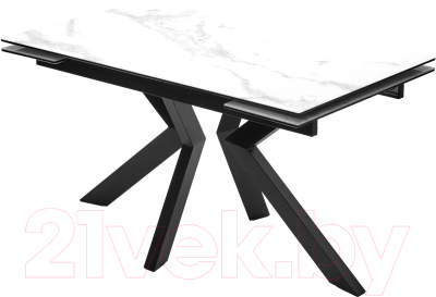 Обеденный стол M-City Кентукки 3 140 / 480M05152 (белый мрамор/черный)