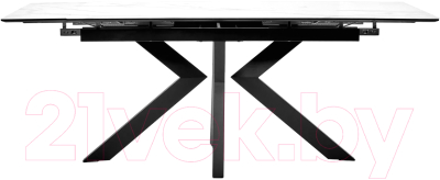 Обеденный стол M-City Кентукки 3 140 / 480M05152 (белый мрамор/черный)