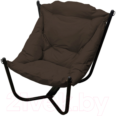 Кресло садовое M-Group Чил / 12360405 (черный/коричневая подушка)