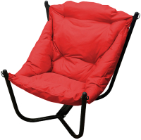 Кресло садовое M-Group Чил / 12360406 (черный/красная подушка) - 