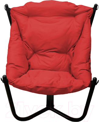 Кресло садовое M-Group Чил / 12360406 (черный/красная подушка)