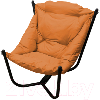 Кресло садовое M-Group Чил / 12360407 (черный/оранжевая подушка)