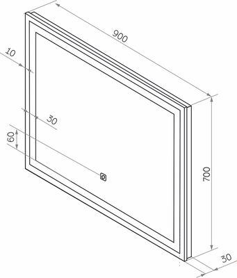 Зеркало Континент Mercury Led 90x70 (с подогревом, датчиком движения)