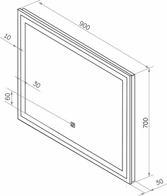 Зеркало Континент Mercury Led 90x70 (с функцией антизапотевания, увеличительным зеркалом)