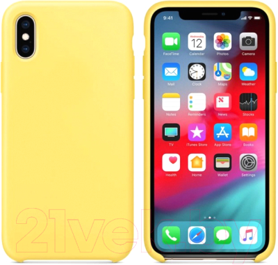 Чехол-накладка Case Liquid для iPhone X (желтый матовый)