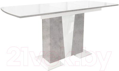 Обеденный стол Stolline Фрегат (белый/бетон/стекло)