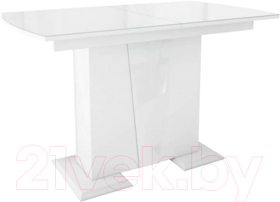 Обеденный стол Stolline Фрегат (белый/стекло белое)