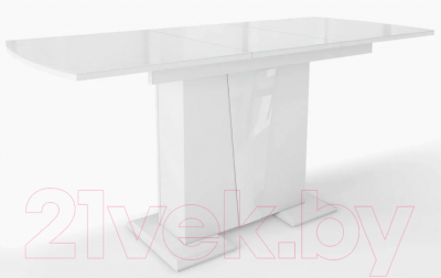 Обеденный стол Stolline Фрегат (белый/стекло белое)