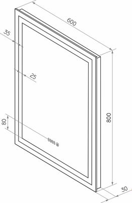 Зеркало Континент Verte Led акриловый короб 70x90 (с музыкальным блоком, подогревом)