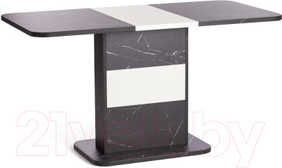Обеденный стол Tetchair Smart 105-140x68.6х75 (мрамор блэк роял/белый)