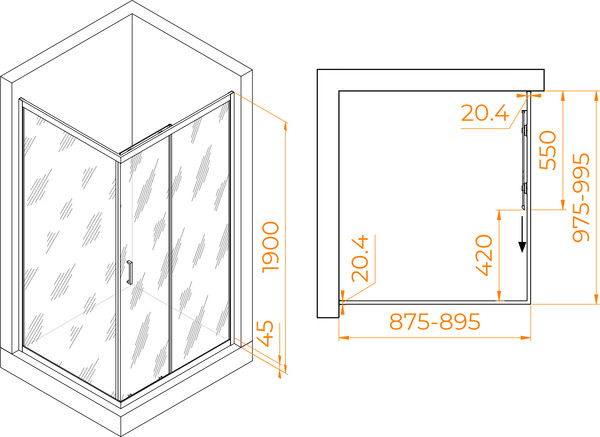 Купить Душевой уголок RGW PA-245 / 410824590-11 в Борисове