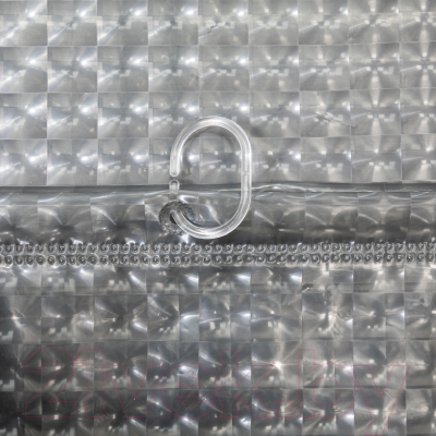Шторка-занавеска для ванны Вилина Кристалл Peva. Призма / 7179-10015-7 (180x180, серый)