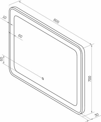 Зеркало Континент Velvette Led 80x70 (с бесконтактным сенсором)