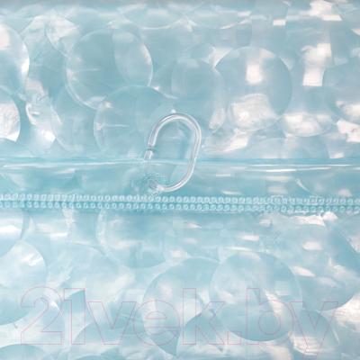 Шторка-занавеска для ванны Вилина Кристалл Peva. Пузыри / 7179-10018-2 (180x180, голубой)