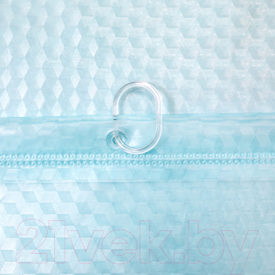 Шторка-занавеска для ванны Вилина Кристалл Peva. Куб / 7179-10019-2 (180x180, голубой)