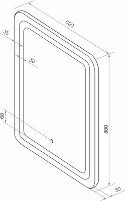 Зеркало Континент Lucia Led 60x80 (c LСD-часами, тачскрином, теплая подсветка)