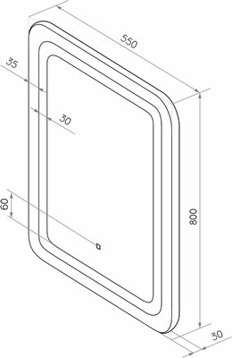 Зеркало Континент Lucia Led 55x80 (c LСD-часами, тачскрином)