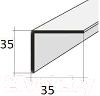 Угол для стеновой панели STELLA Универсальный ПВХ 2700x35x35мм (белый)