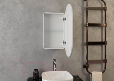 Шкаф с зеркалом для ванной Континент Elmage White Led 45x80 (с нейтральной подсветкой)