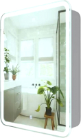 Шкаф с зеркалом для ванной Континент Joki Bubble Led 60х80 (левый, с розеткой) - 