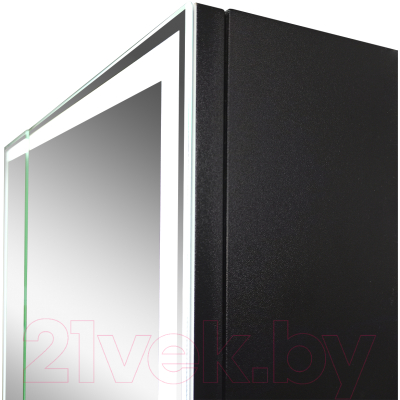 Шкаф с зеркалом для ванной Континент Mirror Box Black Led 100x80 (с нейтральной подсветкой)