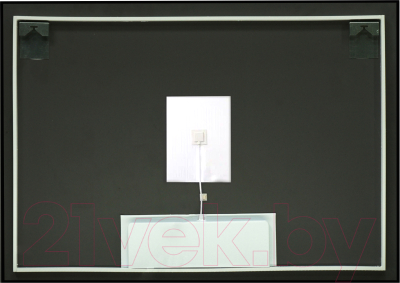 Зеркало Континент Amer Led 100x70 (с фоновой подсветкой, черной окантовкой, функцией антизапотевания)