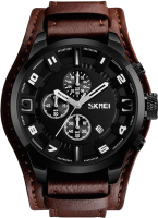 Часы наручные мужские Skmei 9165 (черный/коричневый) - 