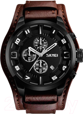 Часы наручные мужские Skmei 9165 (черный/коричневый)