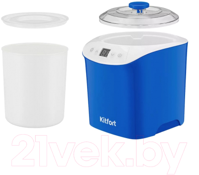 Йогуртница Kitfort KT-4090-3 (бело-синий)