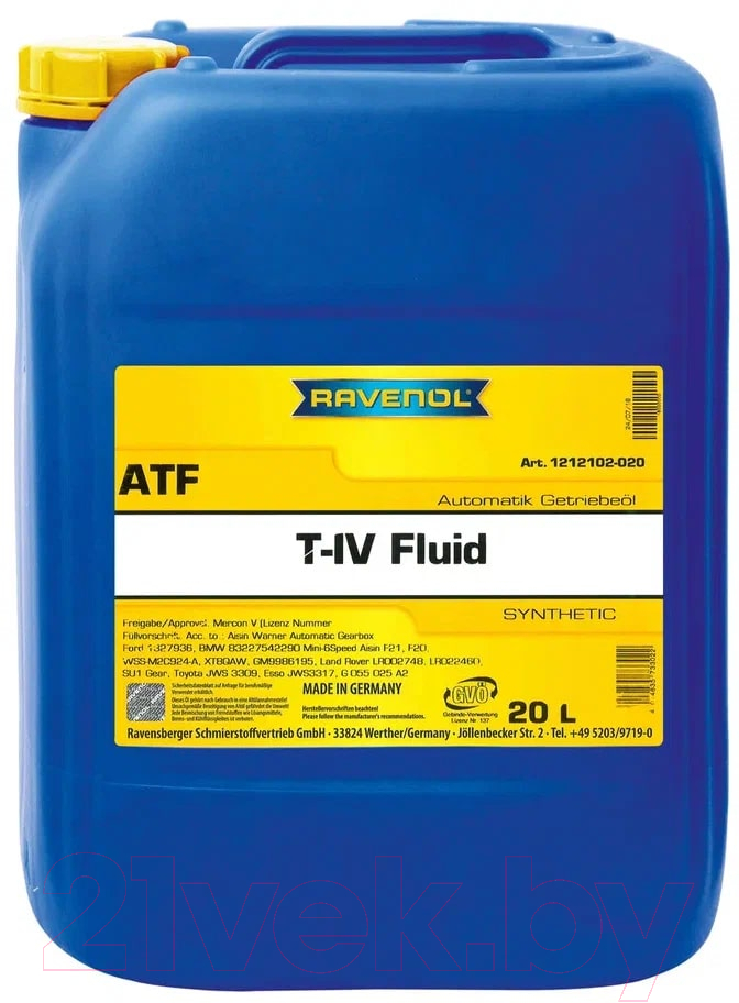 Трансмиссионное масло Ravenol ATF IV