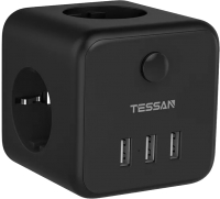 Электроразветвитель Tessan TS-301-DE (черный) - 