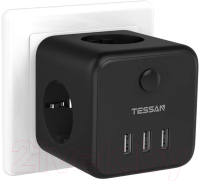 Электроразветвитель Tessan TS-301-DE (черный)