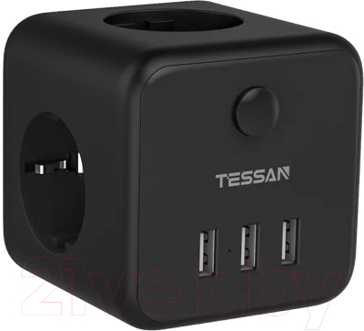 Электроразветвитель Tessan TS-301-DE (черный)