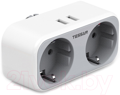 Электроразветвитель Tessan TS-321-DE (серый)