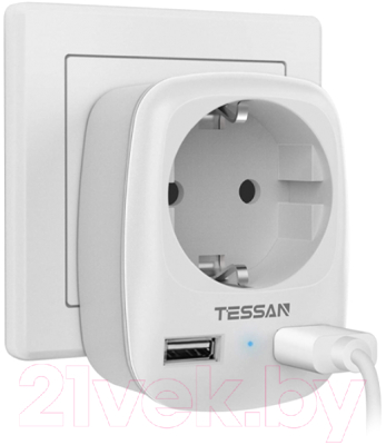 Электроразветвитель Tessan TS-611-DE (серый)