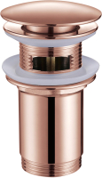 Донный клапан Abber AF0010RG с переливом (розовое золото) - 