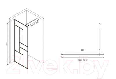 Душевая стенка Abber Immer Offen AG63100B8