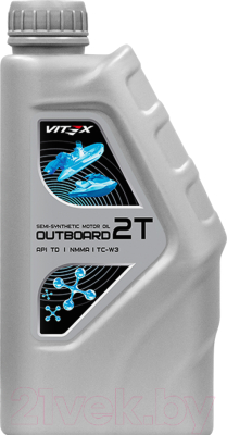 Моторное масло Vitex 2T Outboard TC-W3 / v337701 (1л)