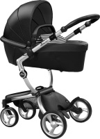 Детская универсальная коляска Mima Xari 4G Silver 2 в 1 (Black/Black&White) - 