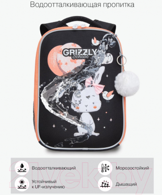 Школьный рюкзак Grizzly RAw-396-5 (черный)