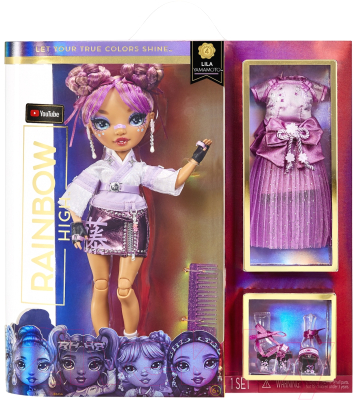 Кукла с аксессуарами Rainbow High Лила Ямамото / 41597 (лавандовый)