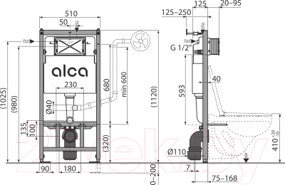 Инсталляция для унитаза Alcadrain Sadroмodul AM101/1120-0001