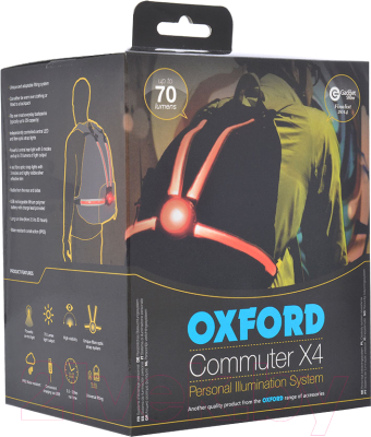 Фонарь для обозначения велосипедиста Oxford CommuterX4 fibre optic rear light LD720