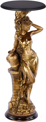 Подставка декоративная Bogacho Девушка с кувшином №340 / 13055 (бронзовый/ореховый/молд)