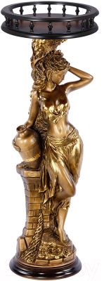 Подставка декоративная Bogacho Девушка с кувшином №340/2 / 13055 (бронзовый/ореховый)