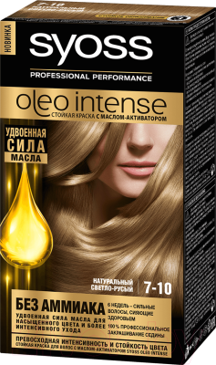 

Крем-краска для волос Syoss, Русый, Oleo Intense стойкая 7-10